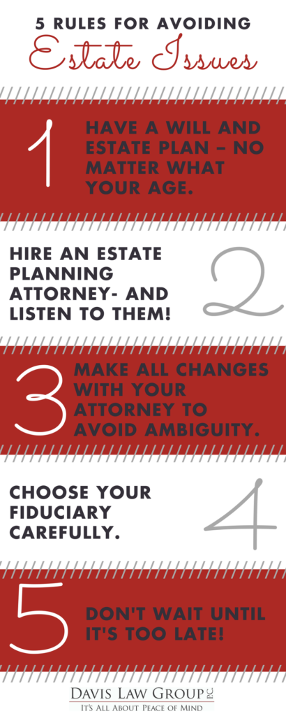 5 rules for avoiding estate issues infographic